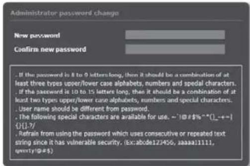 Hanwha SNV-8080 - Password setting - 1