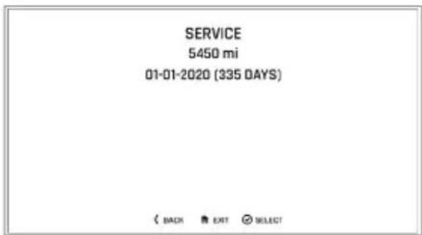 SERVICE 5450 mi 01-01-2020 (335 DAYS) (< BACK EXT SELECT)
