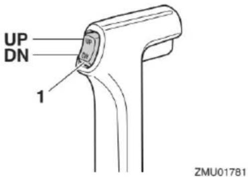 YAMAHA FL175 (2020) - Przełącznik mechanizmu trymowania i pochylania silnika na skrzynce zdalnego sterowania - 1