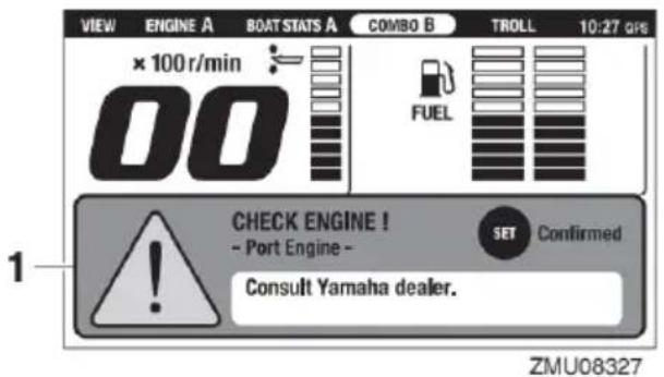 YAMAHA F130 (2020) - Wskaźnik ostrzegawczy problemu silnika - 1