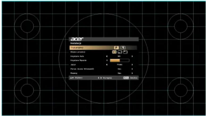 ACER X1323WHP - Menu instalacji - 1