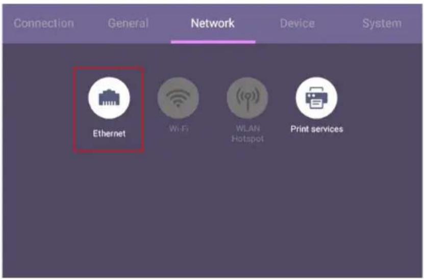 Connection General Network Device System Ethernet Wi-Fi WLAN Hotspot Print services