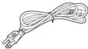 Line drawing of a straight cord with a power plug (no text or symbols)