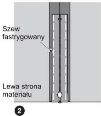 Szew fastrygowany Lewa strona materiału 2