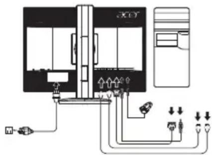 ACER XFA240QS - Connecting your monitor to a computer - 1