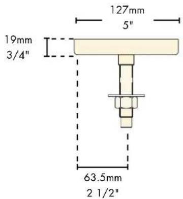19mm 3/4" 63.5mm 2 1/2" 127mm 5"