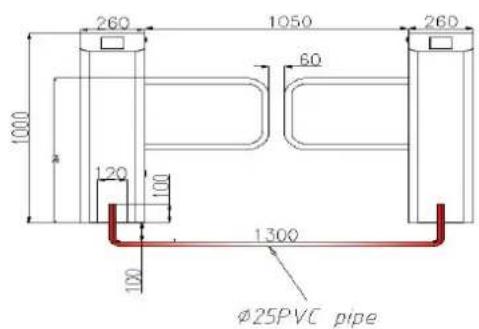 260 1050 26D 1000 a 120 100 60 1300 120 Φ25PVC pipe