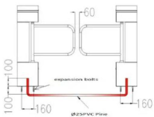 60 100 expansion bolts 100 160 Ø25PVC Pine 160