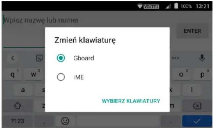 Zmień klawiaturę Gboard iME WYBIERZ KLAWIATURY