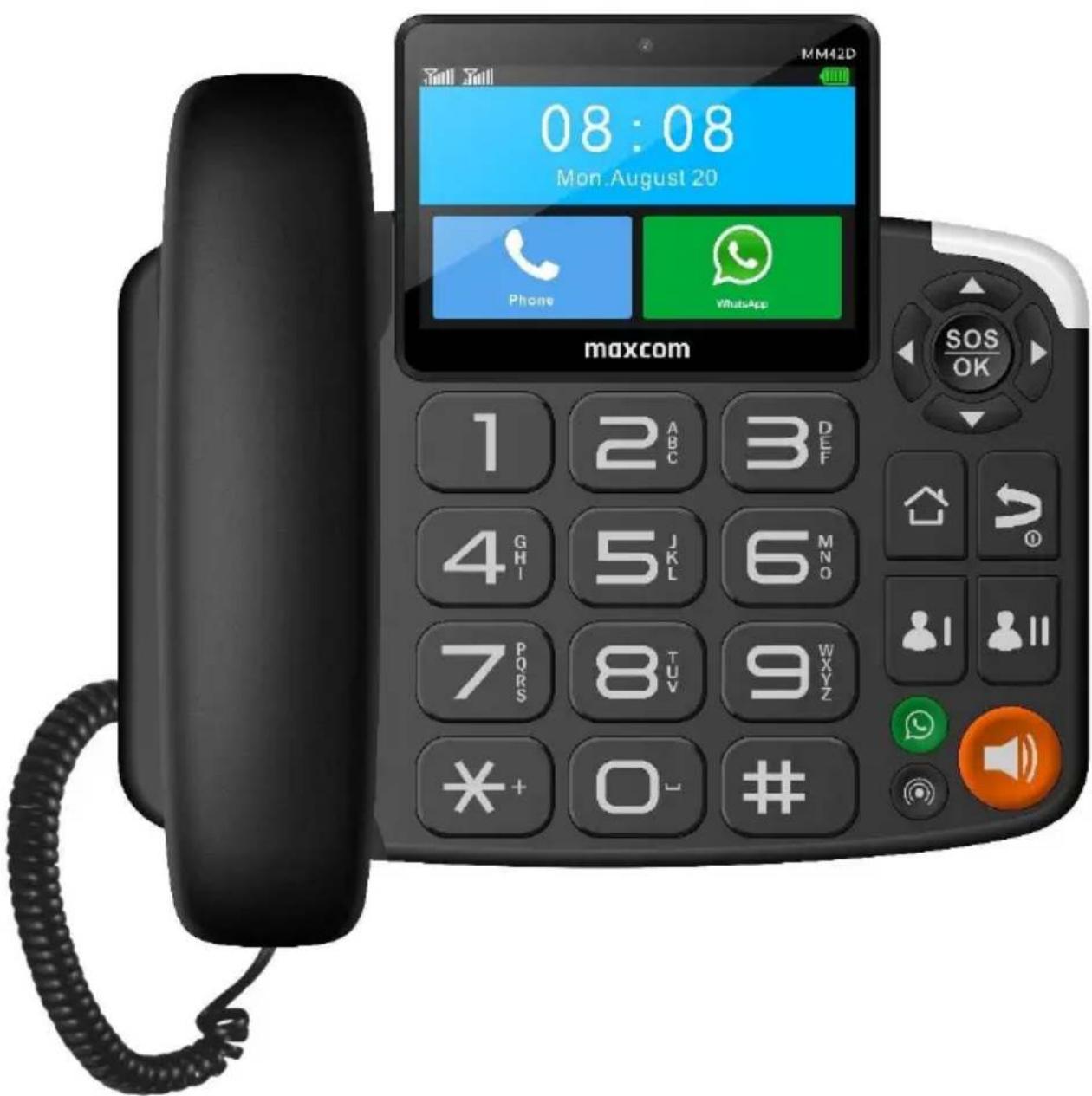 08:08 Mon.August 20 Phone WhatsApp maxcom SOS OK