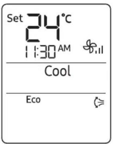 Set 24°C 11:30 AM Cool Eco