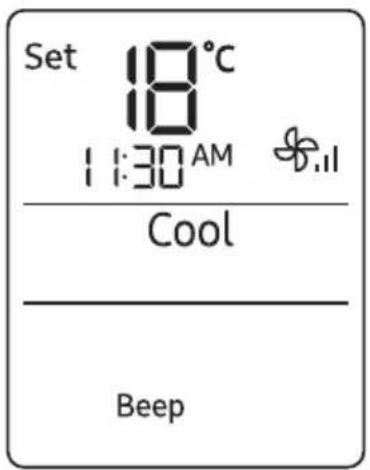 Set 18°C 11:30 AM Cool Beep