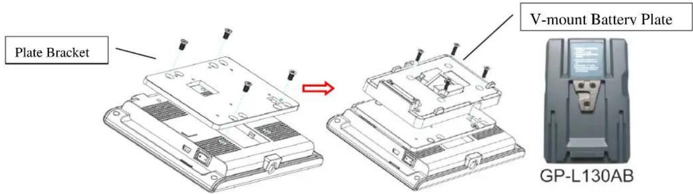 Plate Bracket V-mount Battery Plate GP-L130AB