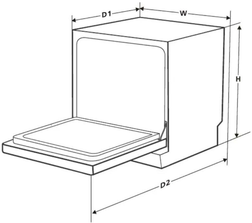 TOSHIBA DW-08T2EE(S)-PL - Wymiary produktu - 1