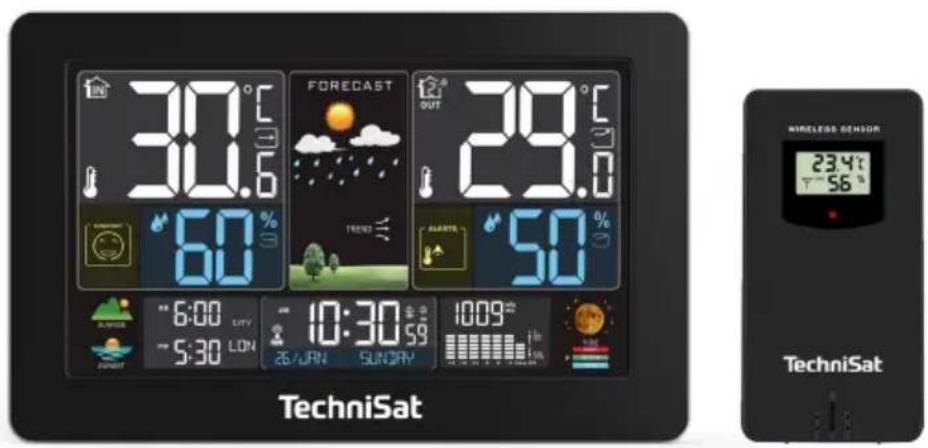 30.6 60% FORECAST 29.0 OUT 50% 6:00 ~5:30 CITY LON 10:30 26/UN SUNGERY 1009 Wireless sensor 23.4: 56 TechniSat