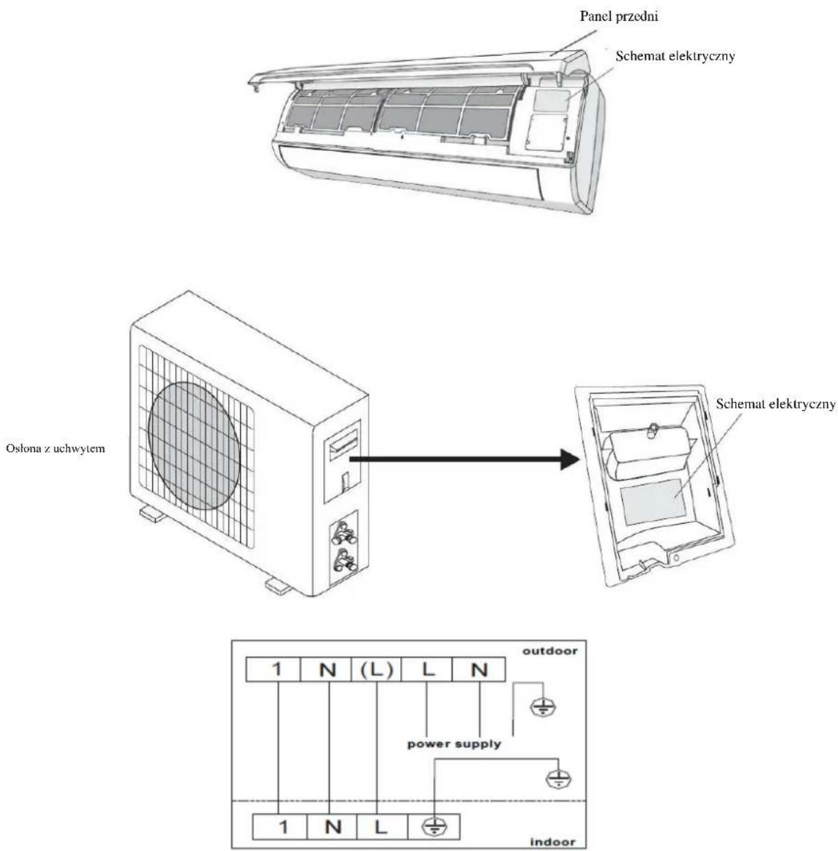 TCL TAC-12CHSD/XA71I - SCHEMAT INSTALACJI ELEKTRYCZNEJ - 1