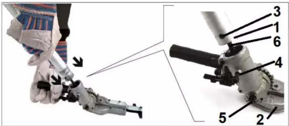 Handy SKS430-4W1 - Montaż przystawki do żywopłotu - 1