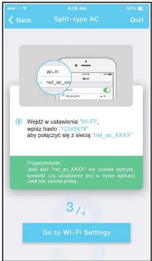 COMFEE CSAFBU-18HRDNXD0-W COX133-18HFN8D0 - ■ Użycie urządzenia iOS do konfiguracji sieci - 4