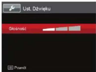 Ust. Dźwięku Głośność Pawrót