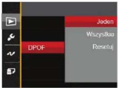 Jeden Wszysłkie Resetuj DPOF