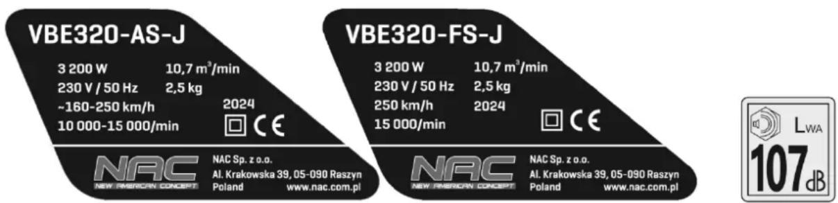 NAC VBE320-AS-J - OPIS STRON GRAFICZNYCH I PIKTOGRAMÓW - 2