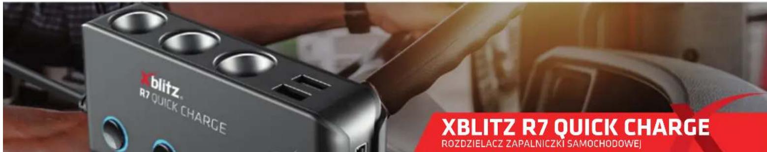 XBLITZ R7 QUICK CHARGE ROZDZIELACZ ZAPALNICZKI SAMOCHODOWEJ