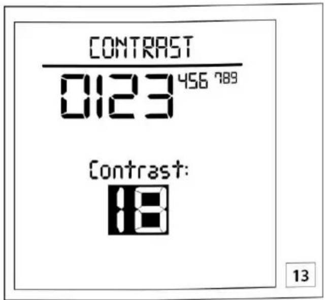 CONTRAST 0123 456 789 Contrast: 18 13