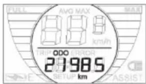 FULL AVG MAX MAX 888 km/h TRIP ODO ERROR 27.985 SETUP KM AUTO ASSIST