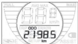 FULL AVG MAX MAX 88 km/h TRIP ODO ERROR 23.985 km E E TUP ASSIST