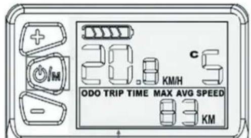 20.8 KM/H c 5 ODO TRIP TIME MAX AVG SPEED 83 KM