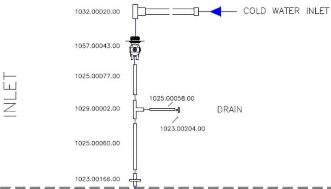 COLD WATER INLET 1032.00020.00 1057.00043.00 1025.00077.00 1029.00002.00 1025.00060.00 1023.00166.00 DRAIN 1025.00058.00 1023.00204.00