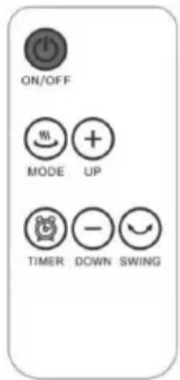 ON/OFF MODE UP TIMER DOWN SWING