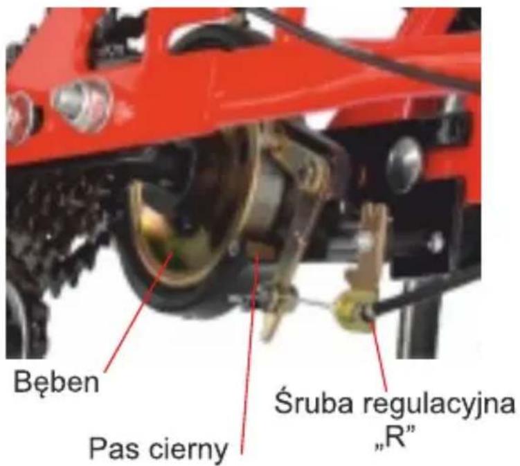 Bęben Pas cierny Śruba regulacyjna „R"