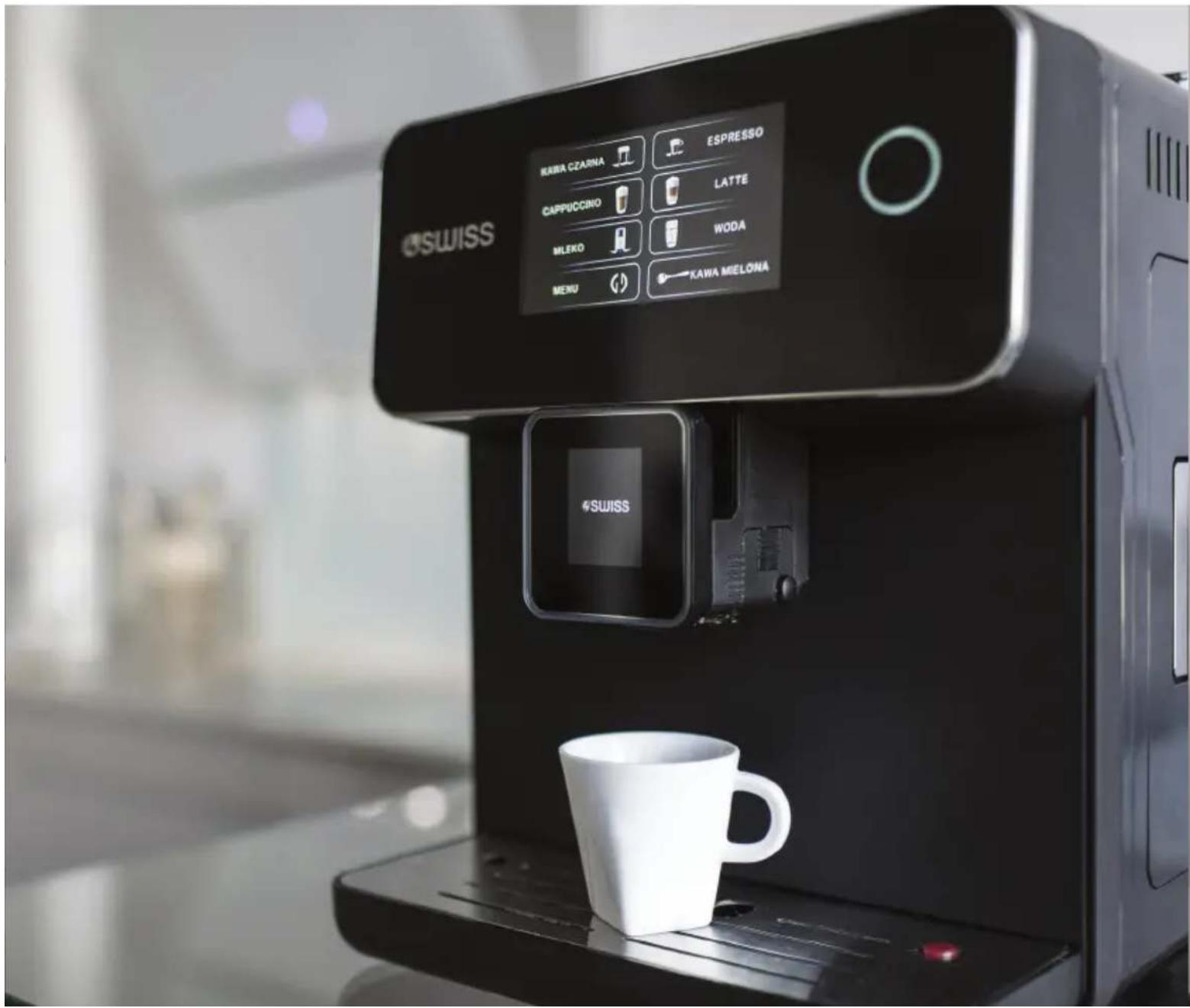 SWISS KAWA CZARNA ESPRESSO CAPPUCCINO LATTE MLEKO WODA MENU KAWA MIELONA 4 SWISS