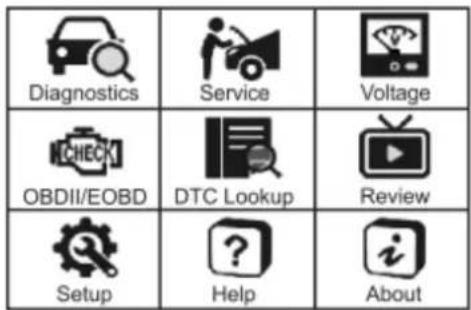 Diagnostics Service Voltage OBDII/EOBD DTC Lookup Review Setup Help About