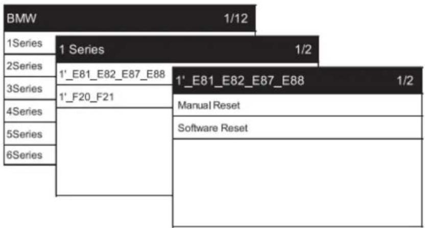 BMW 1/12 1Series 1 Series 1/2 2Series 1'_E81_E82_E87_E88 1'_E81_E82_E87_E88 1/2 3Series 1'_F20_F21 Manual Reset 4Series 5Series 6Series Software Reset
