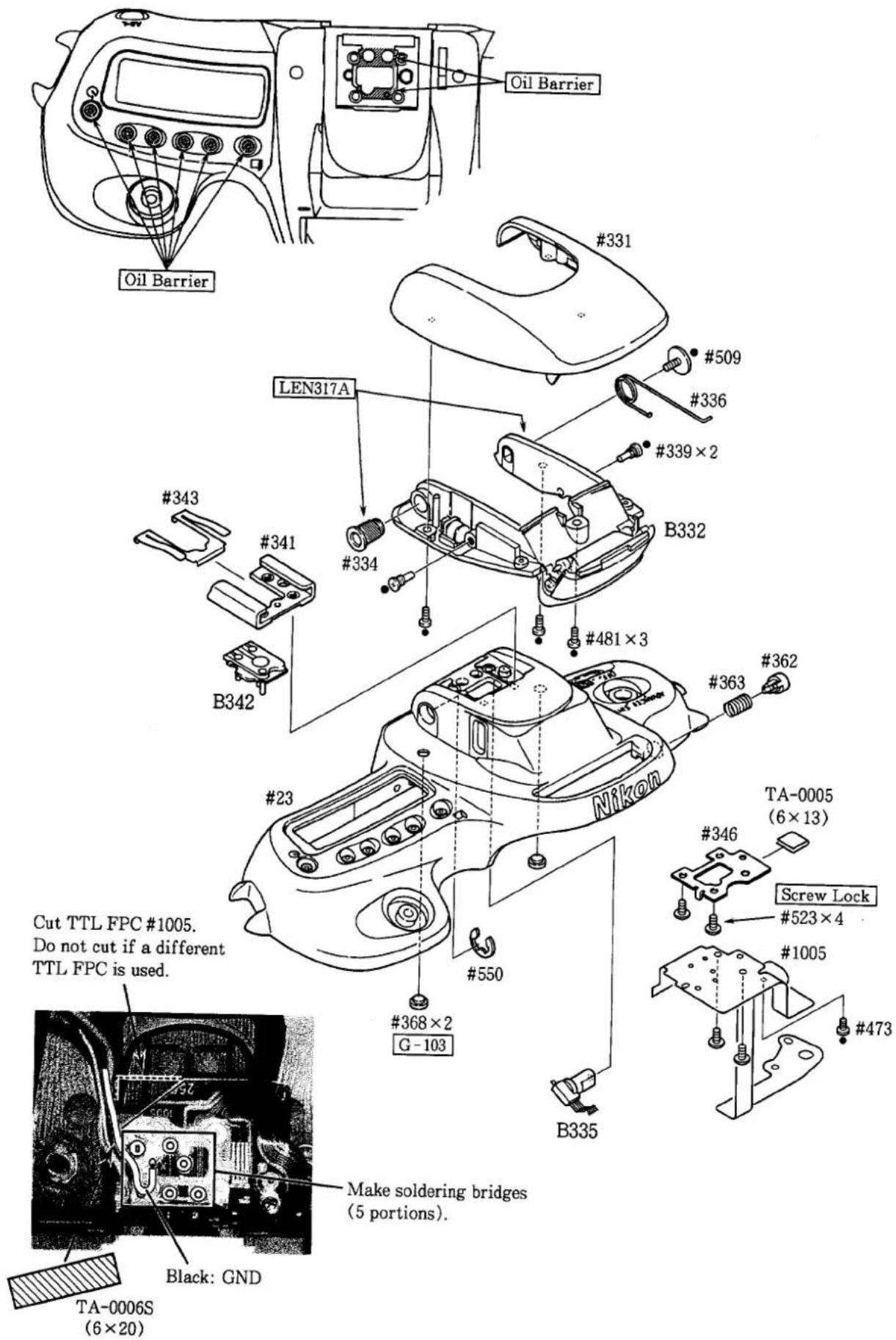 NIKON F50DP - ADJUSTMENT OF AE SPD POSITION - 5