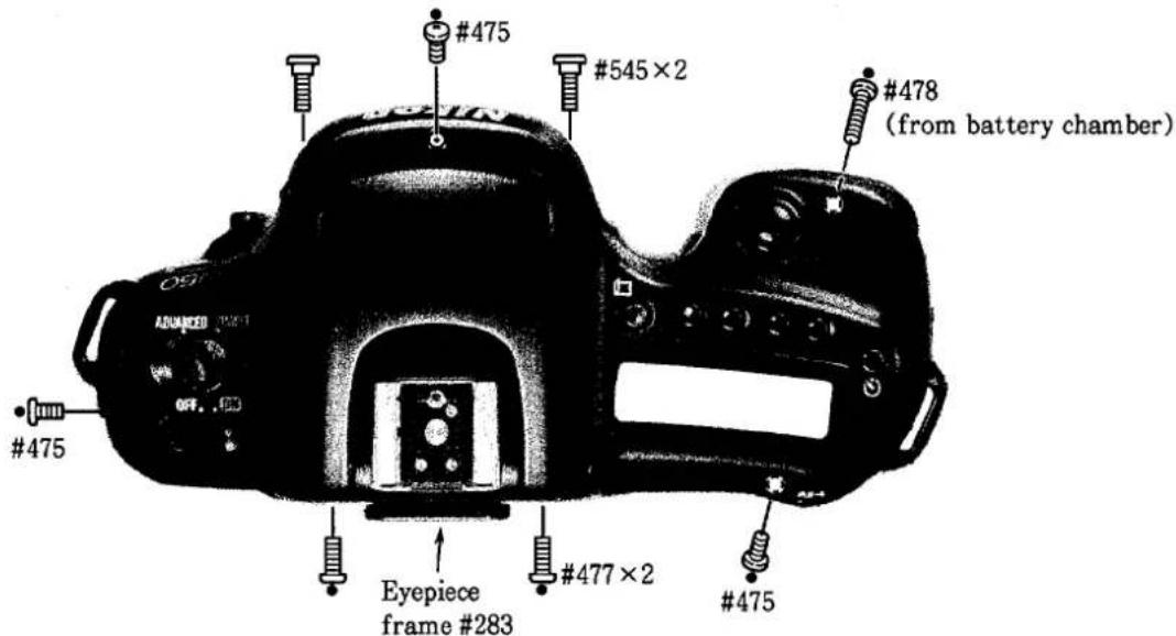 #475 #478 (from battery chamber) #545×2 #475 #477×2 Eyepiece frame #283