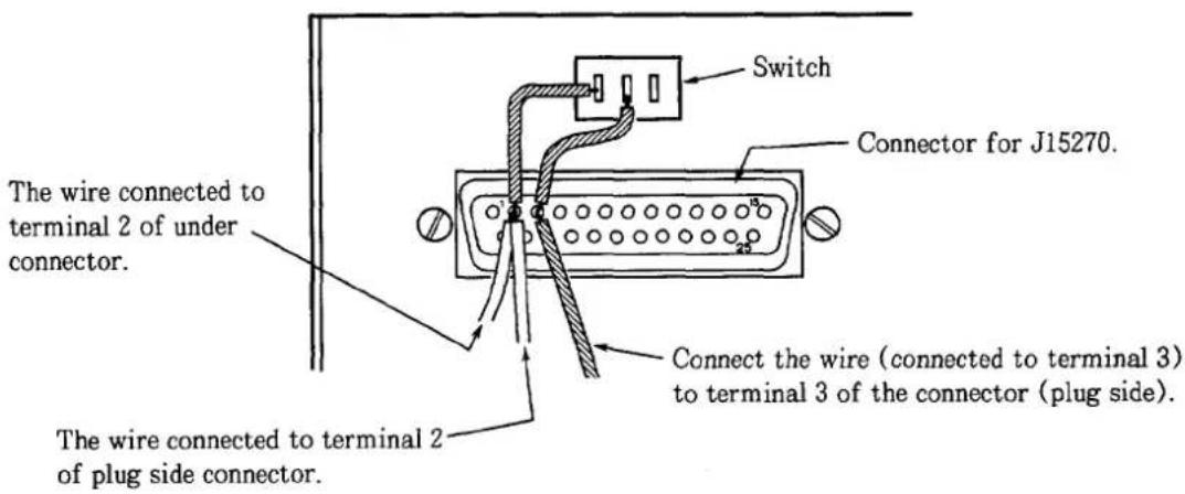 Switch Connector for J15270. The wire connected to terminal 2 of under connector. Connect the wire (connected to terminal 3) to terminal 3 of the connector (plug side). The wire connected to terminal 2 of plug side connector.