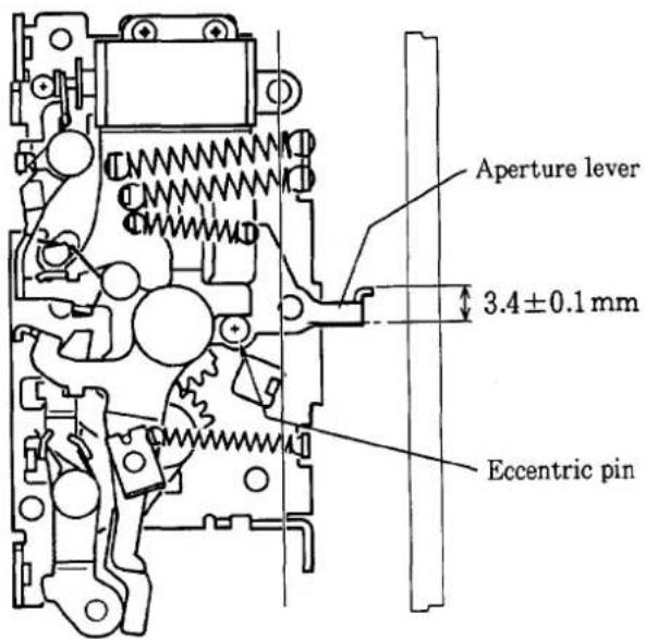 Aperture lever 3.4±0.1 mm Eccentric pin