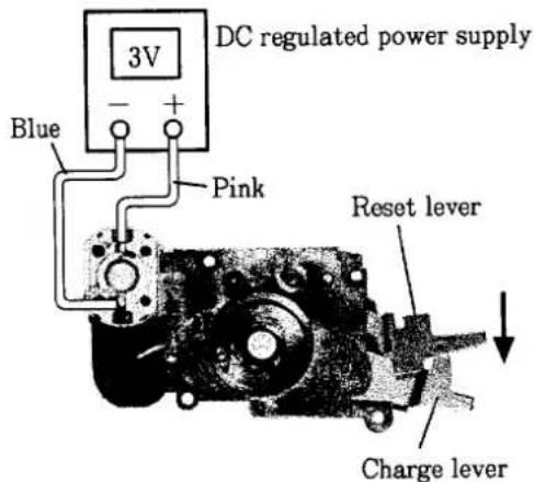 3V DC regulated power supply Blue Pink Reset lever Charge lever