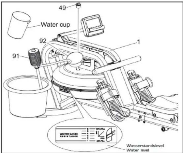 Water cup 49 92 91 1 WATER LEVEL RESISTANCE MAX/FL MAX/FL Wasserstandslevel Water level
