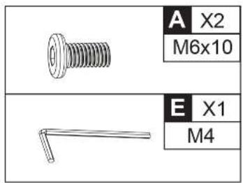 A X2 M6x10 E X1 M4