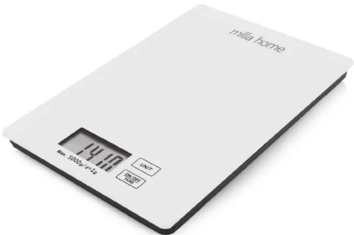 milla home Max: 5000g/σ=1g UNIT ON/OFF-TARE
