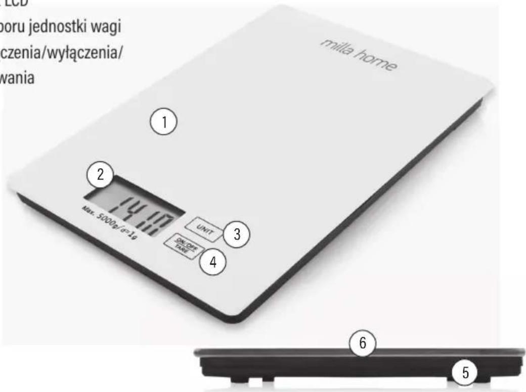 mila home ① ② Max. 500g/e=1g 14 mm UNIT DECOFF TANG ③ ④ ⑥ ⑤