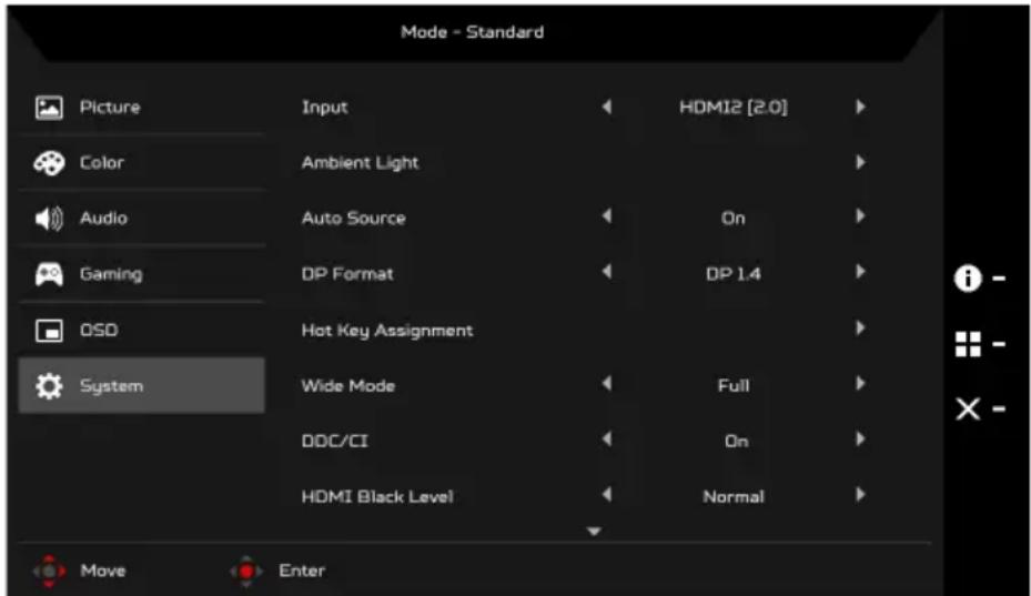 ACER Predator XB253QGZ - Uwaga: - 2