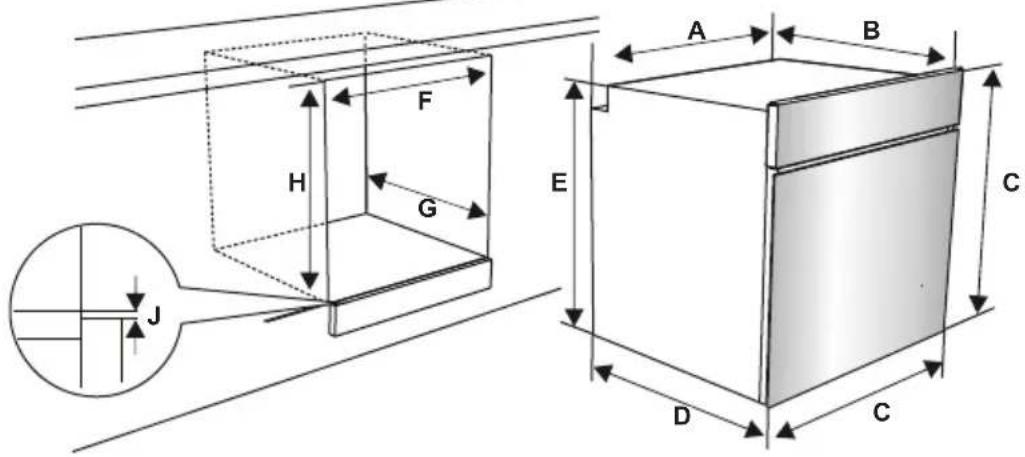 Technical diagram showing a 3D cube with labeled dimensions and an inset cross-section view of its internal structure.