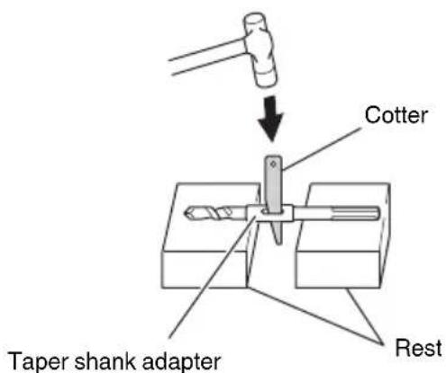 HiKOKI DH24PX2 - How to use the drill bit (taper shank) and the taper shank adapter - 2