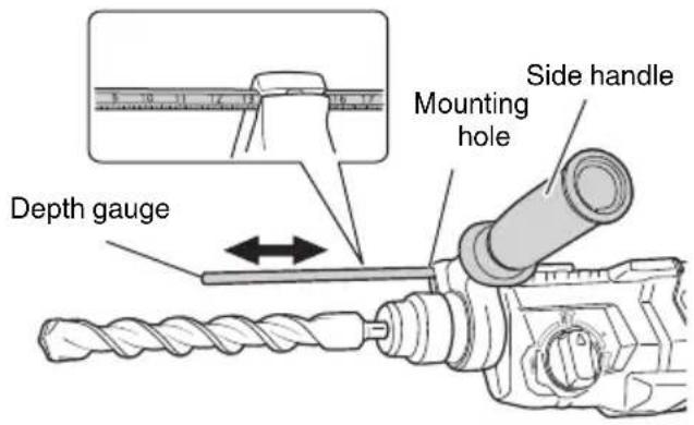 HiKOKI DH24PX2 - Using depth gauge (Fig. 14) - 1