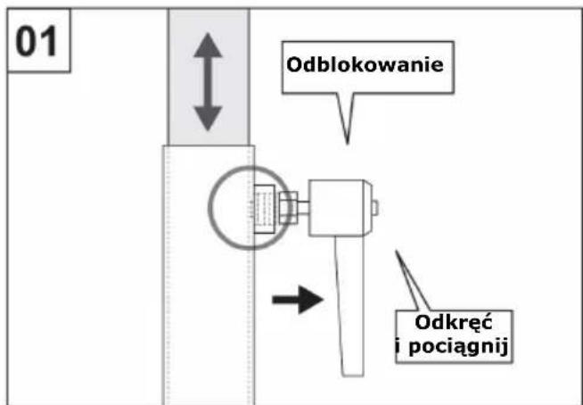 01 Odblokowanie Odkręć i pociągnij